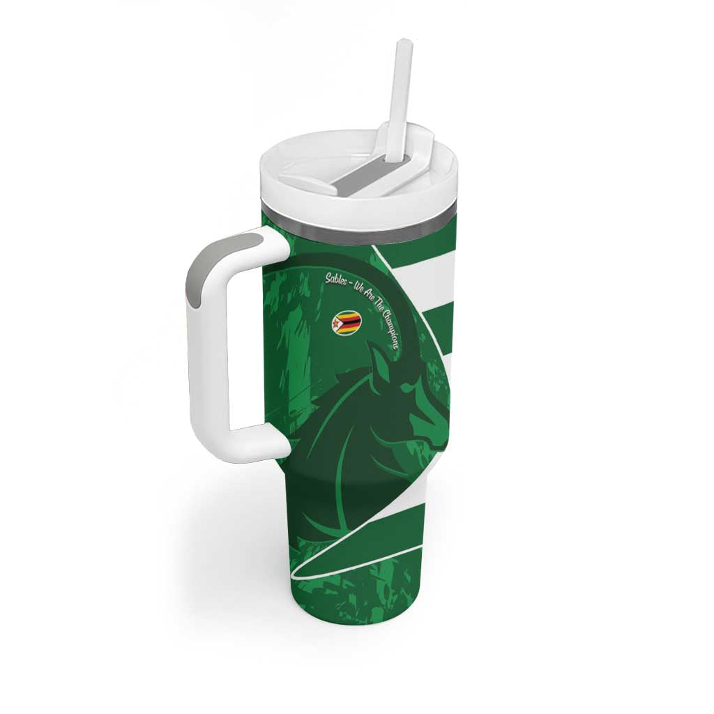 Zimbabwe Rugby Custom Tumbler With Handle Sables 3rd Champions Proud - Wonder Print Shop