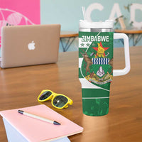 Zimbabwe Rugby Custom Tumbler With Handle Sables 3rd Champions Proud - Wonder Print Shop