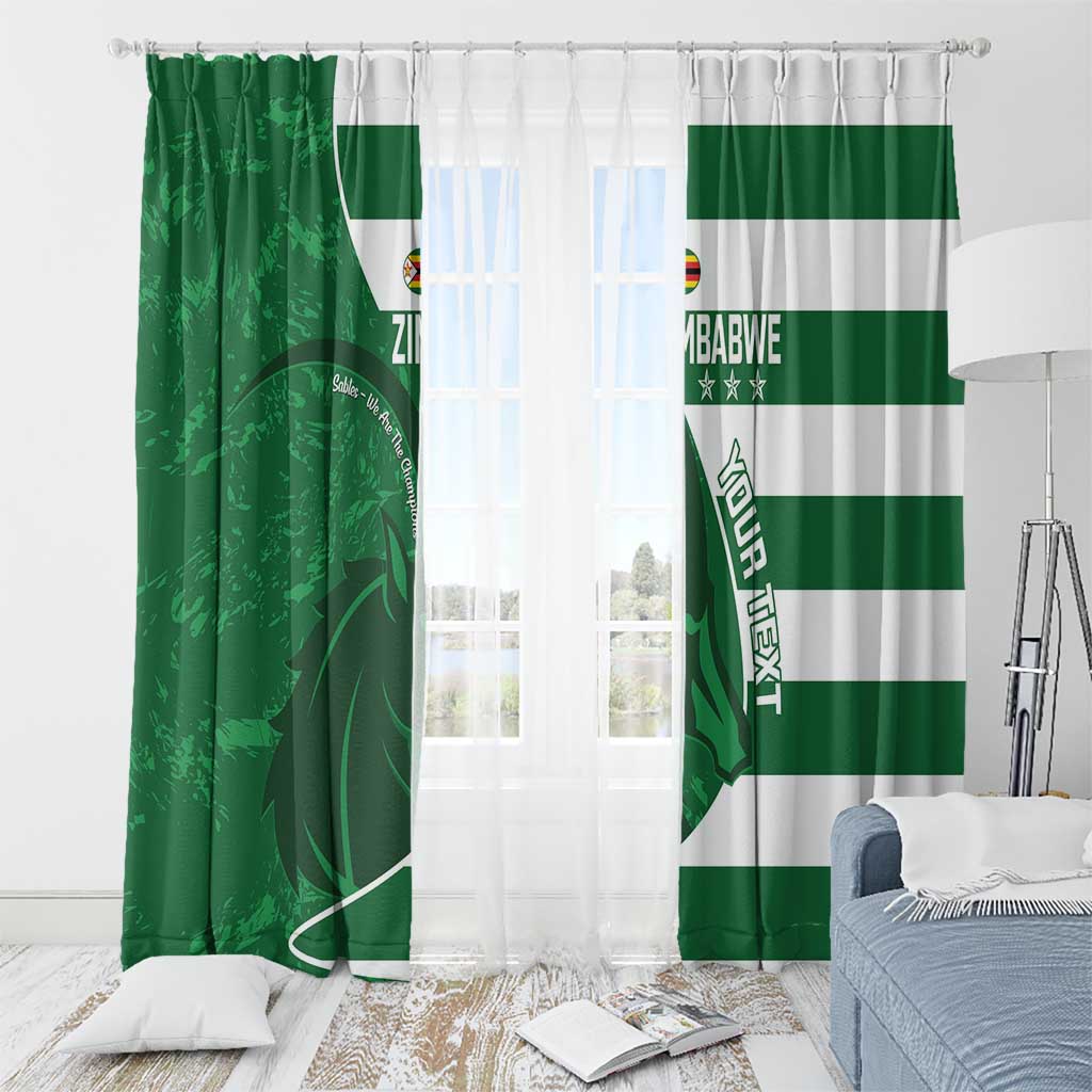 Zimbabwe Rugby Custom Window Curtain Sables 3rd Champions Proud - Wonder Print Shop