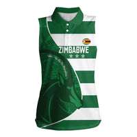 Zimbabwe Rugby Custom Women Sleeveless Polo Shirt Sables 3rd Champions Proud - Wonder Print Shop
