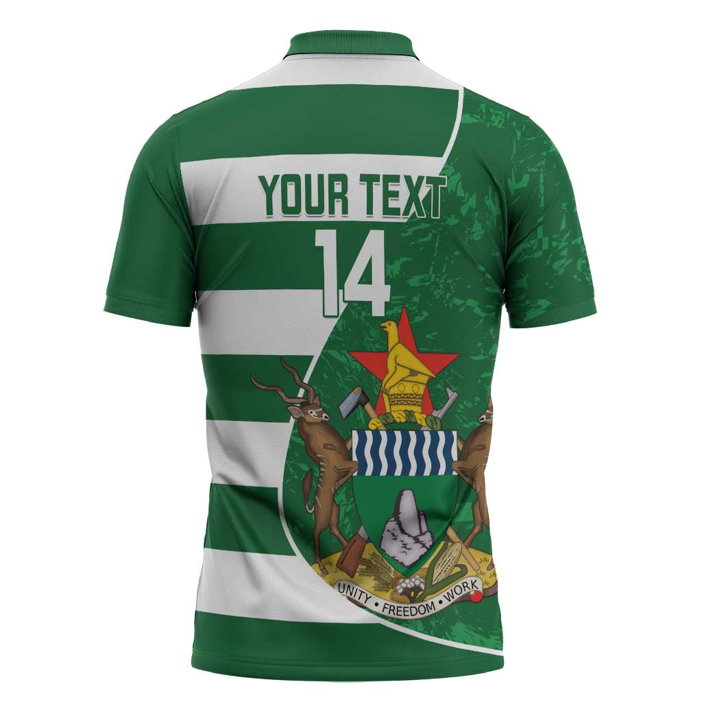 Zimbabwe Rugby Custom Zipper Polo Shirt Sables 3rd Champions Proud - Wonder Print Shop