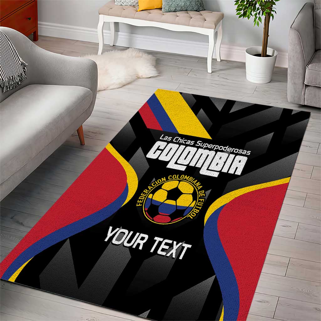 Custom Colombia Football Area Rug Vamos Las Chicas Superpoderosas - Wonder Print Shop