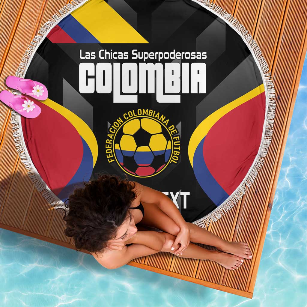 Custom Colombia Football Beach Blanket Vamos Las Chicas Superpoderosas - Wonder Print Shop