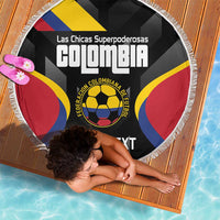 Custom Colombia Football Beach Blanket Vamos Las Chicas Superpoderosas - Wonder Print Shop