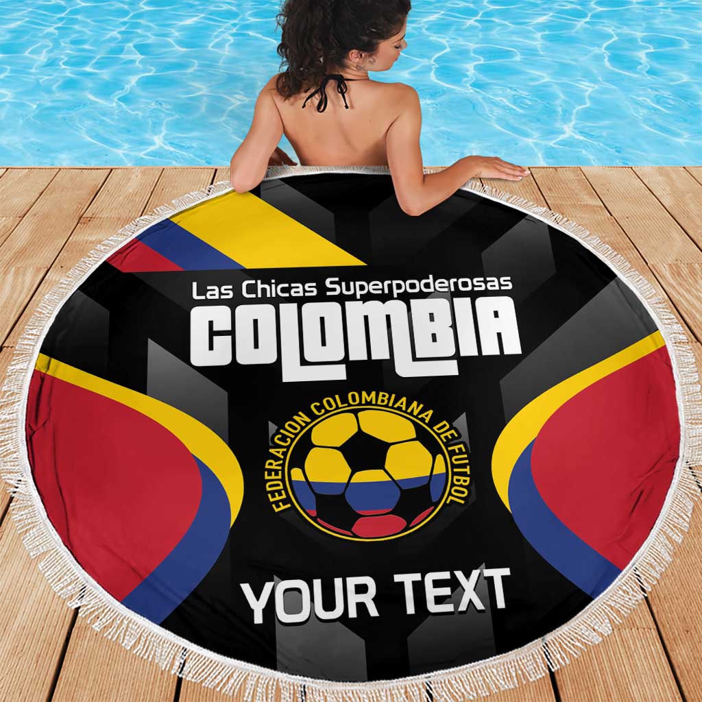 Custom Colombia Football Beach Blanket Vamos Las Chicas Superpoderosas - Wonder Print Shop