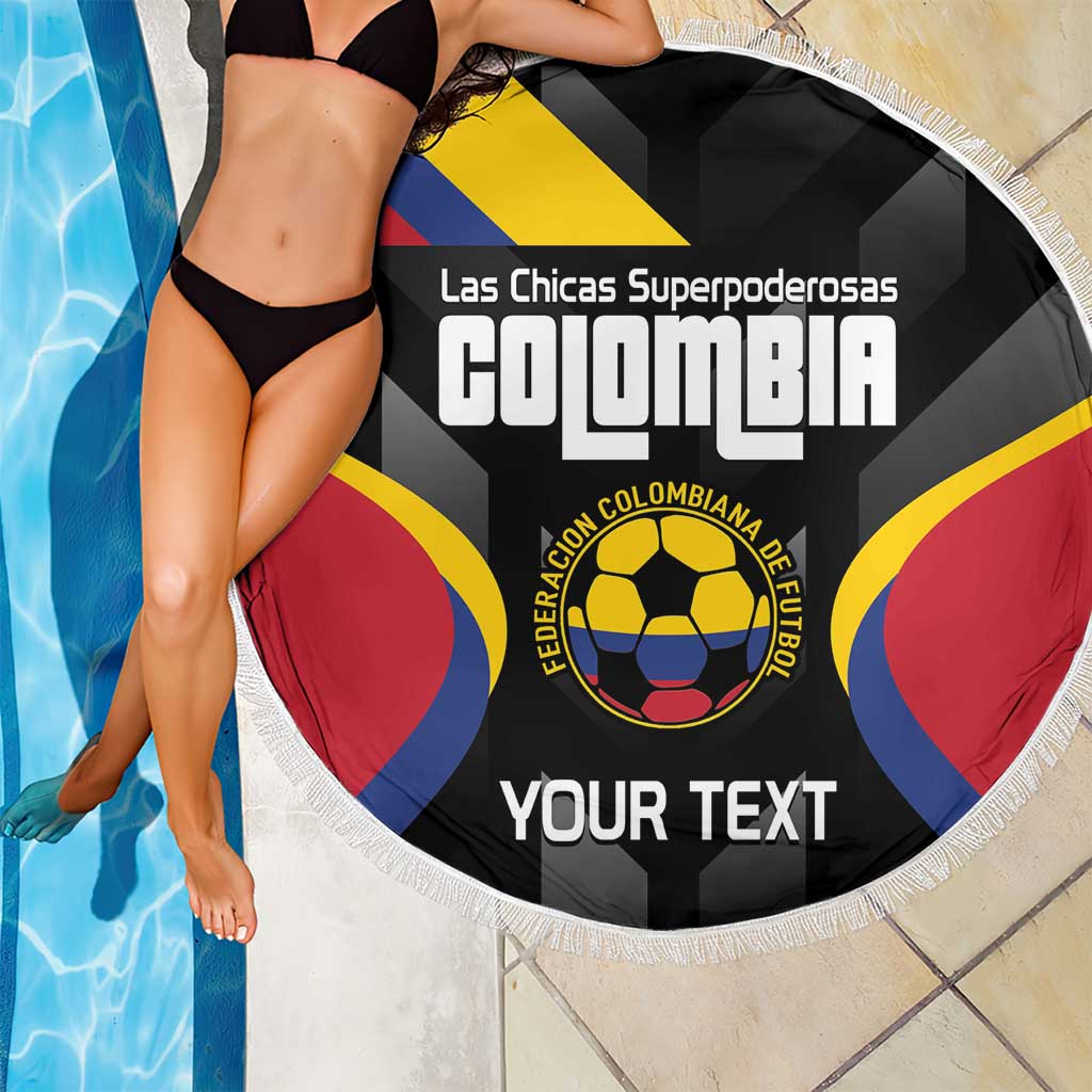 Custom Colombia Football Beach Blanket Vamos Las Chicas Superpoderosas - Wonder Print Shop