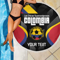 Custom Colombia Football Beach Blanket Vamos Las Chicas Superpoderosas - Wonder Print Shop