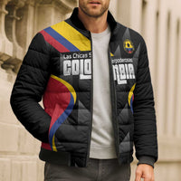 Custom Colombia Football Bomber Puffer Jacket Vamos Las Chicas Superpoderosas - Wonder Print Shop