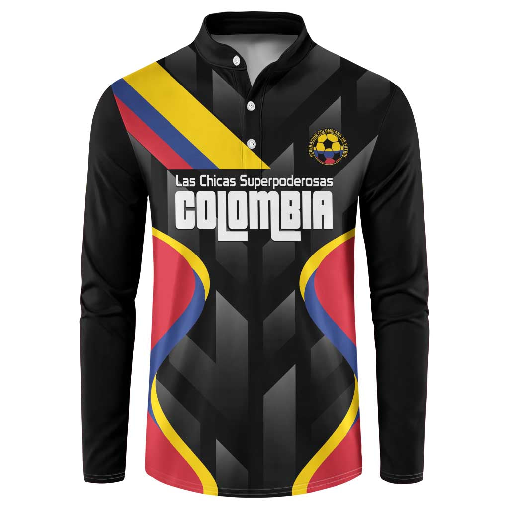 Custom Colombia Football Button Sweatshirt Vamos Las Chicas Superpoderosas - Wonder Print Shop