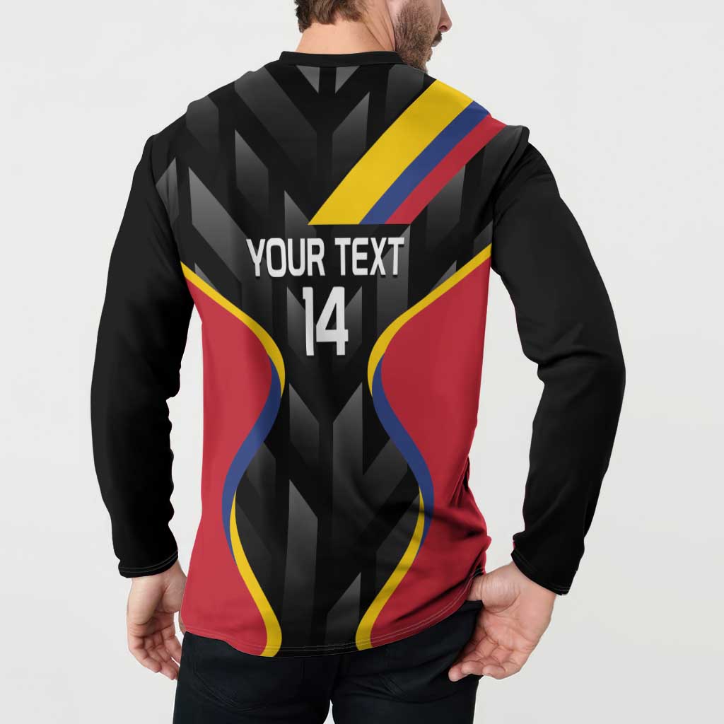 Custom Colombia Football Button Sweatshirt Vamos Las Chicas Superpoderosas - Wonder Print Shop