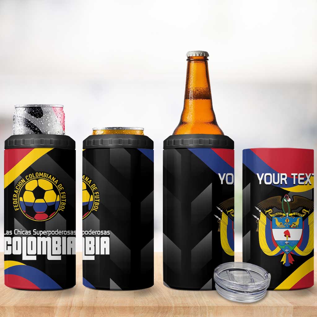 Custom Colombia Football 4 in 1 Can Cooler Tumbler Vamos Las Chicas Superpoderosas - Wonder Print Shop