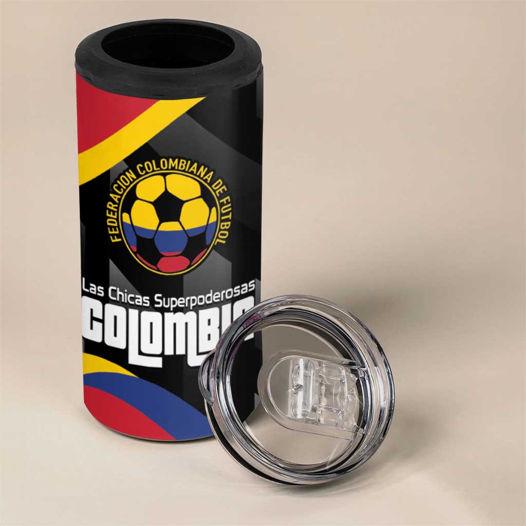 Custom Colombia Football 4 in 1 Can Cooler Tumbler Vamos Las Chicas Superpoderosas - Wonder Print Shop