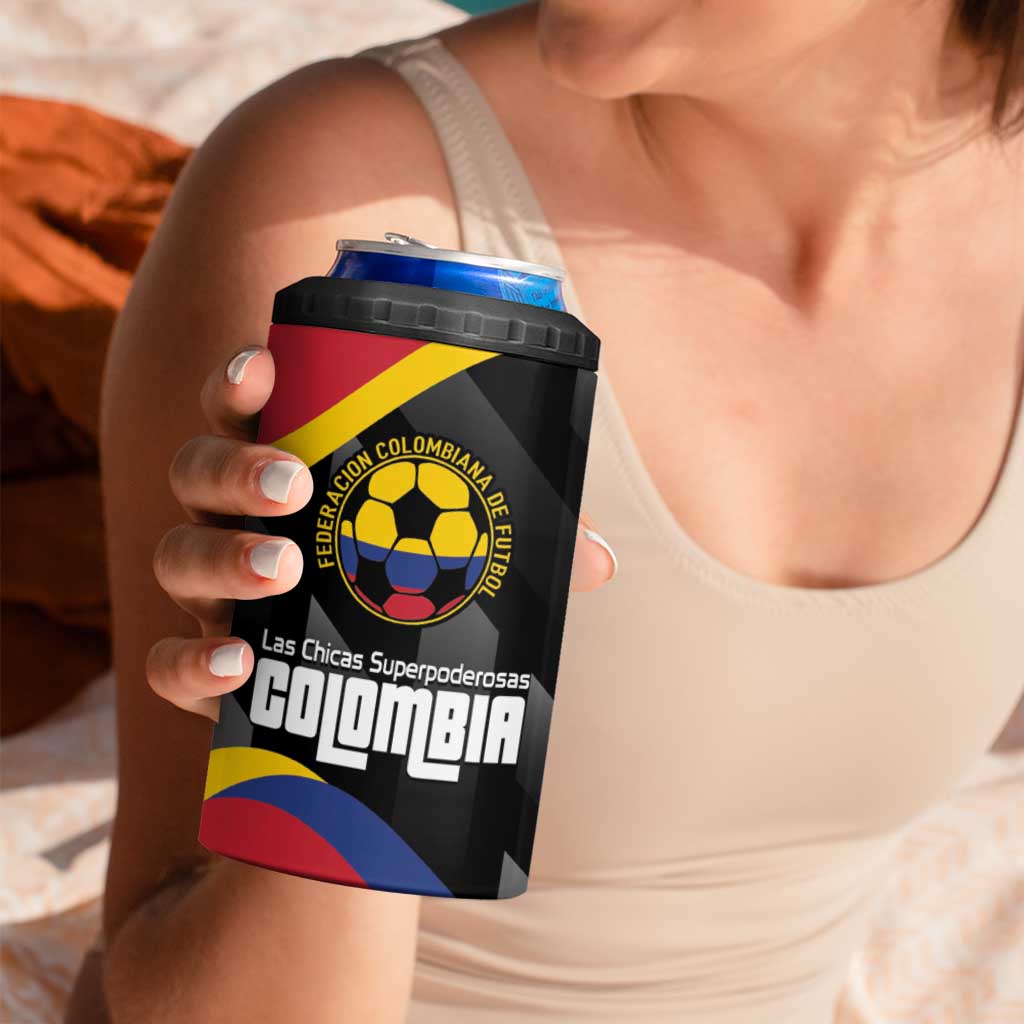 Custom Colombia Football 4 in 1 Can Cooler Tumbler Vamos Las Chicas Superpoderosas - Wonder Print Shop
