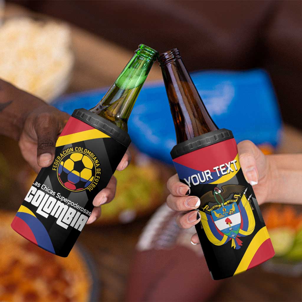 Custom Colombia Football 4 in 1 Can Cooler Tumbler Vamos Las Chicas Superpoderosas - Wonder Print Shop