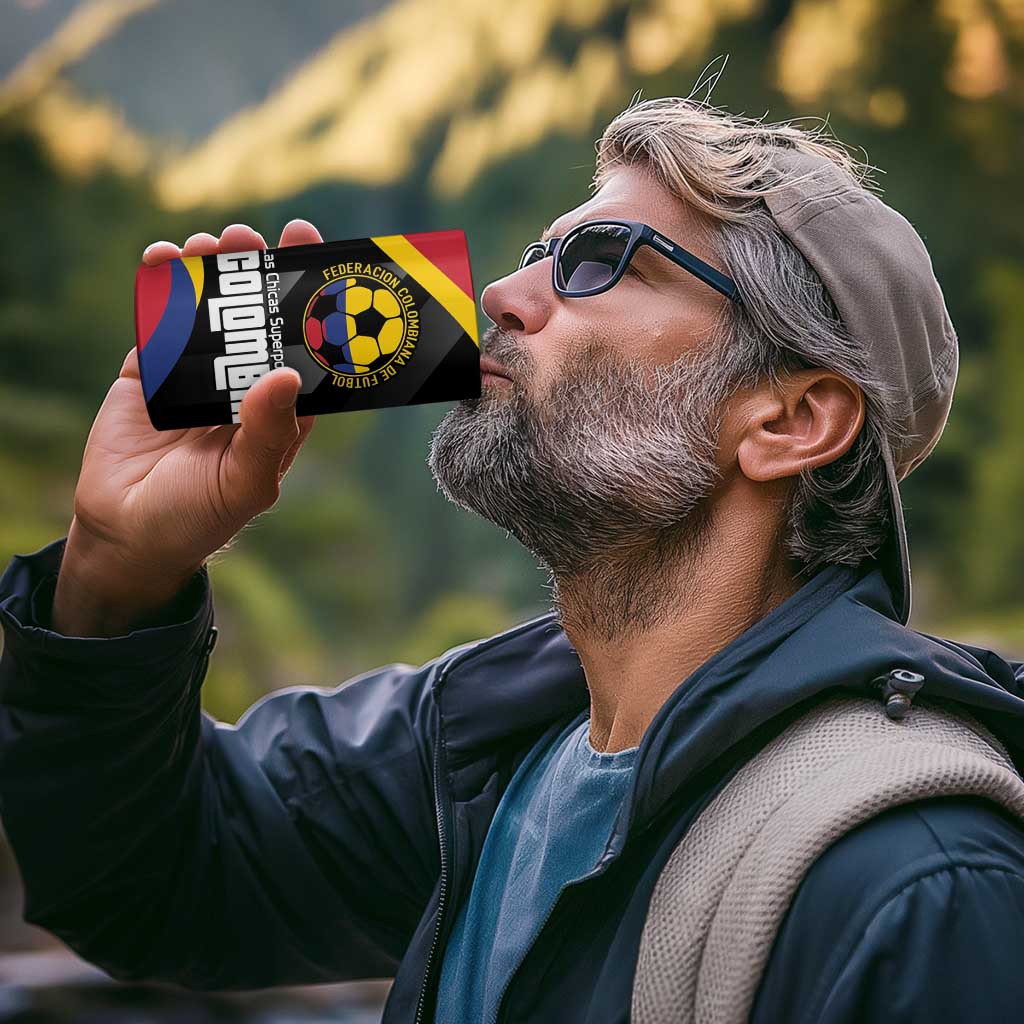 Custom Colombia Football 4 in 1 Can Cooler Tumbler Vamos Las Chicas Superpoderosas - Wonder Print Shop