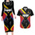 Custom Colombia Football Couples Matching Long Sleeve Bodycon Dress and Hawaiian Shirt Vamos Las Chicas Superpoderosas - Wonder Print Shop