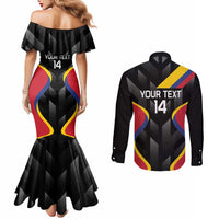 Custom Colombia Football Couples Matching Mermaid Dress and Long Sleeve Button Shirt Vamos Las Chicas Superpoderosas - Wonder Print Shop