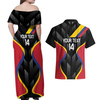 Custom Colombia Football Couples Matching Off Shoulder Maxi Dress and Hawaiian Shirt Vamos Las Chicas Superpoderosas - Wonder Print Shop