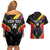 Custom Colombia Football Couples Matching Off Shoulder Short Dress and Hawaiian Shirt Vamos Las Chicas Superpoderosas - Wonder Print Shop