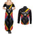 Custom Colombia Football Couples Matching Summer Maxi Dress and Long Sleeve Button Shirt Vamos Las Chicas Superpoderosas - Wonder Print Shop