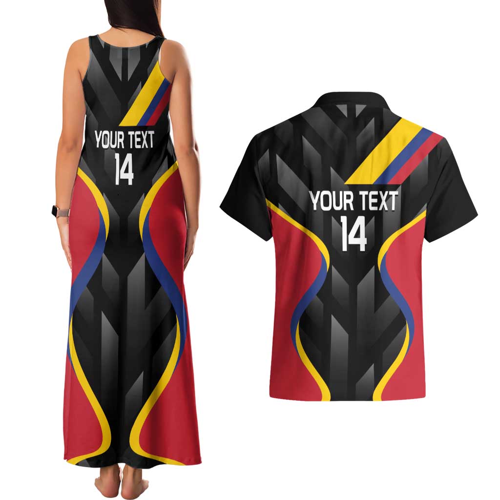 Custom Colombia Football Couples Matching Tank Maxi Dress and Hawaiian Shirt Vamos Las Chicas Superpoderosas - Wonder Print Shop