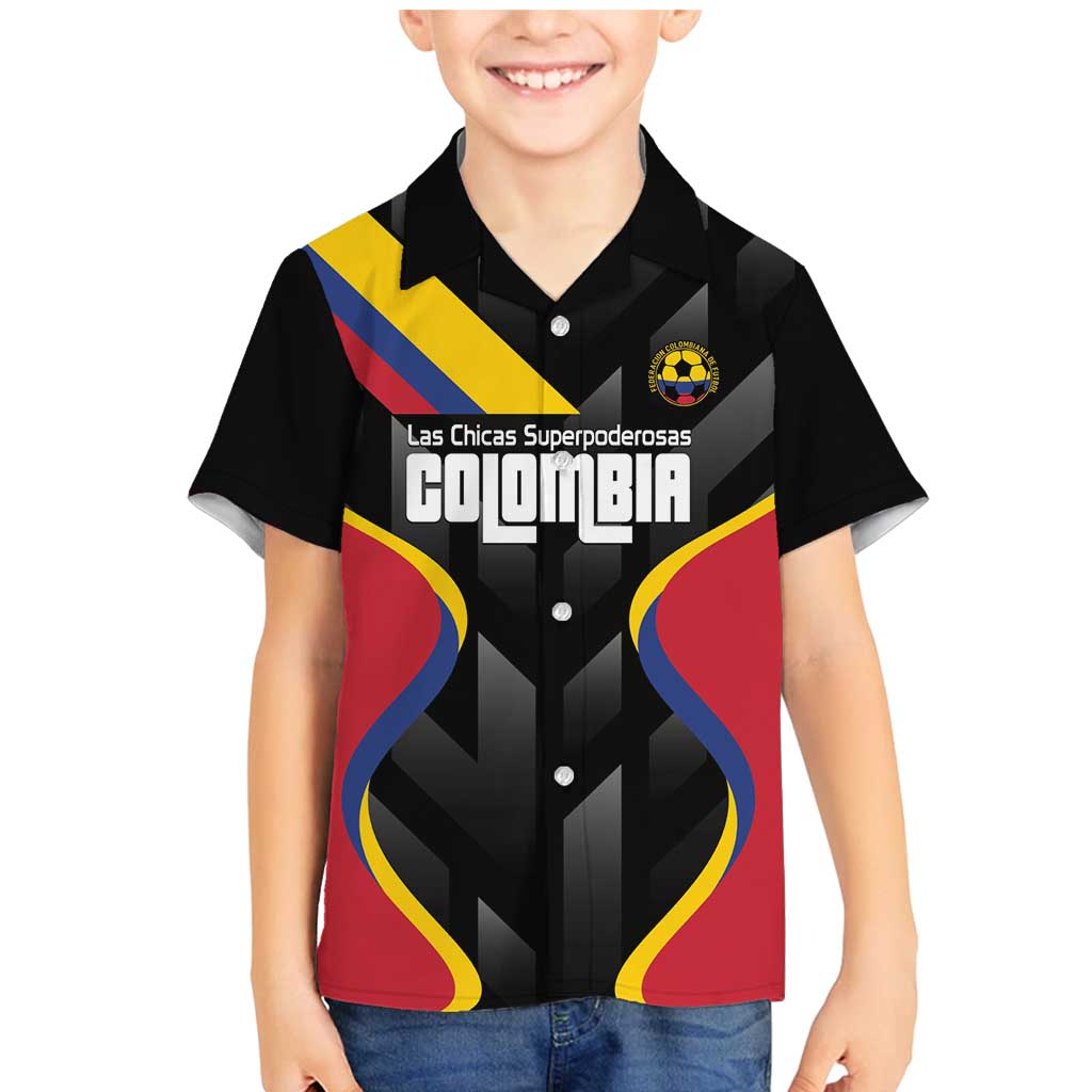 Custom Colombia Football Family Matching Mermaid Dress and Hawaiian Shirt Vamos Las Chicas Superpoderosas - Wonder Print Shop