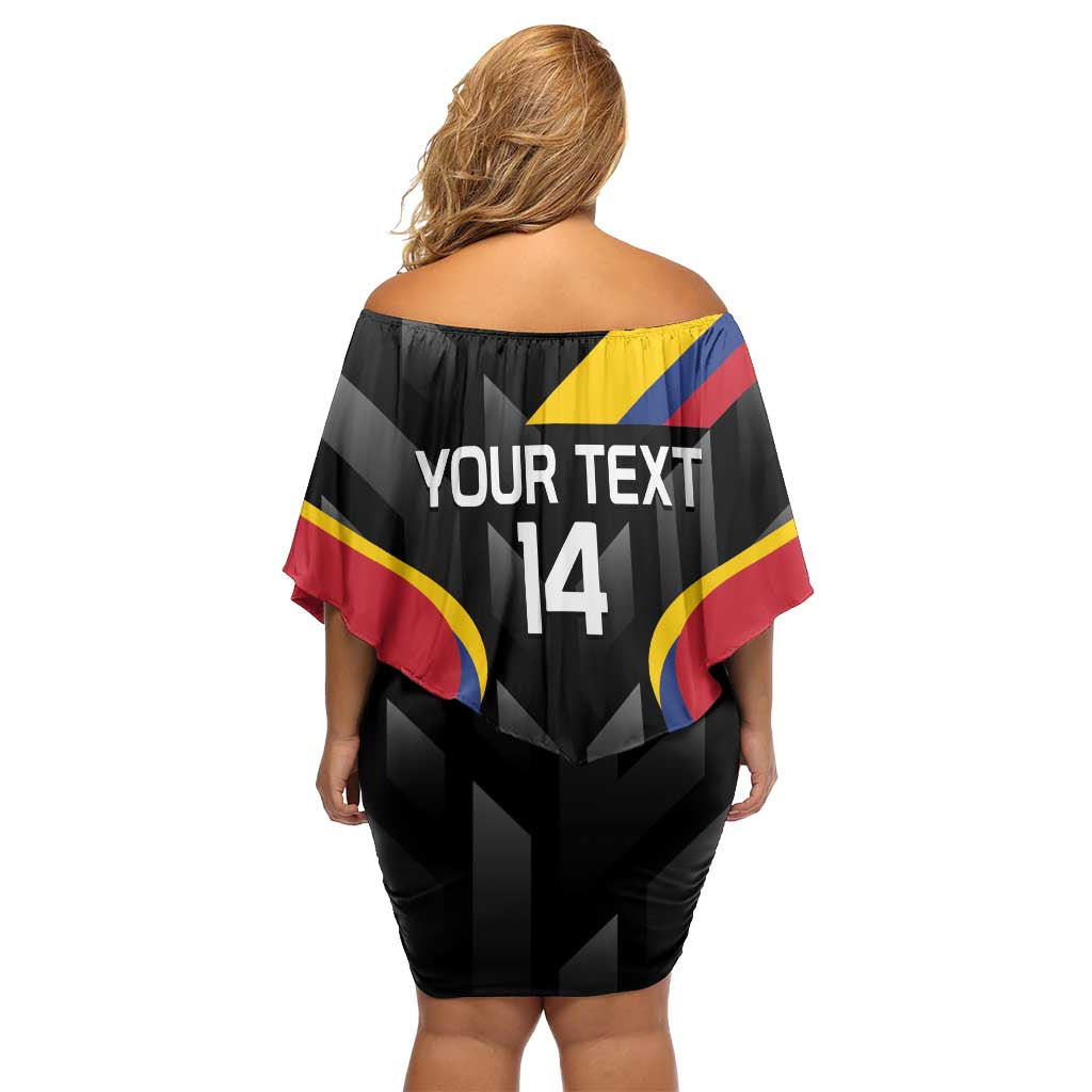 Custom Colombia Football Family Matching Off Shoulder Short Dress and Hawaiian Shirt Vamos Las Chicas Superpoderosas - Wonder Print Shop