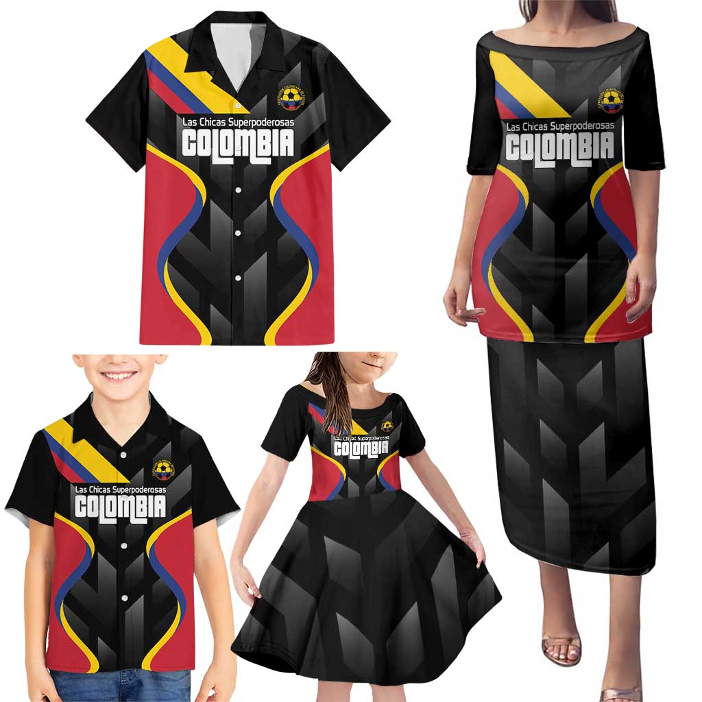 Custom Colombia Football Family Matching Puletasi and Hawaiian Shirt Vamos Las Chicas Superpoderosas - Wonder Print Shop