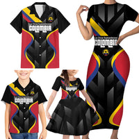 Custom Colombia Football Family Matching Short Sleeve Bodycon Dress and Hawaiian Shirt Vamos Las Chicas Superpoderosas - Wonder Print Shop