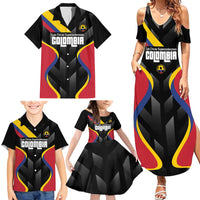Custom Colombia Football Family Matching Summer Maxi Dress and Hawaiian Shirt Vamos Las Chicas Superpoderosas - Wonder Print Shop