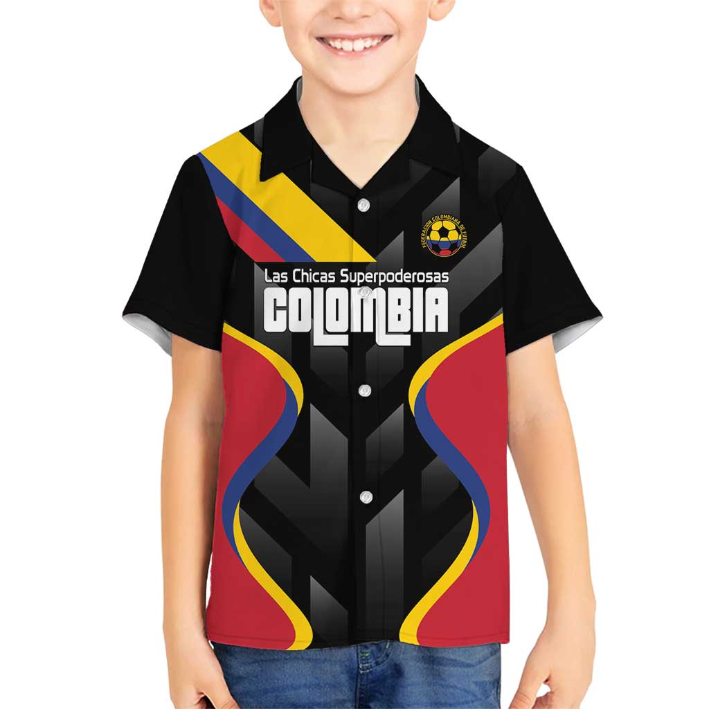 Custom Colombia Football Family Matching Summer Maxi Dress and Hawaiian Shirt Vamos Las Chicas Superpoderosas - Wonder Print Shop