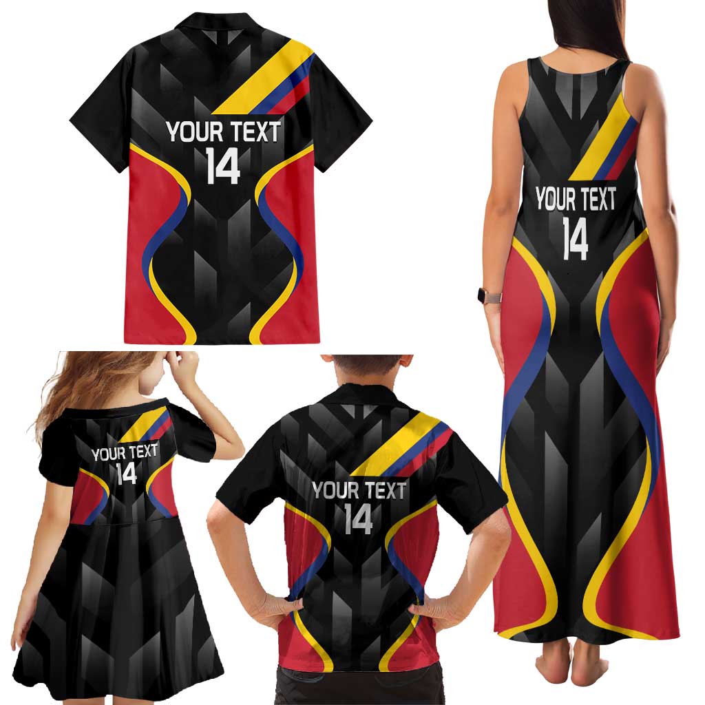 Custom Colombia Football Family Matching Tank Maxi Dress and Hawaiian Shirt Vamos Las Chicas Superpoderosas - Wonder Print Shop