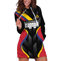 Custom Colombia Football Hoodie Dress Vamos Las Chicas Superpoderosas - Wonder Print Shop