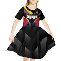 Custom Colombia Football Kid Short Sleeve Dress Vamos Las Chicas Superpoderosas - Wonder Print Shop