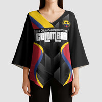 Custom Colombia Football Kimono Sleeve Blouse Vamos Las Chicas Superpoderosas - Wonder Print Shop