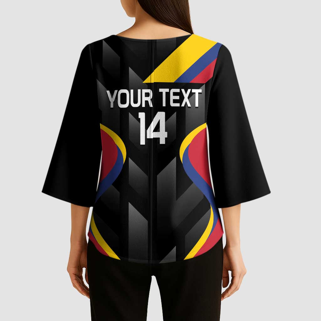 Custom Colombia Football Kimono Sleeve Blouse Vamos Las Chicas Superpoderosas - Wonder Print Shop