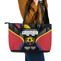 Custom Colombia Football Leather Tote Bag Vamos Las Chicas Superpoderosas - Wonder Print Shop