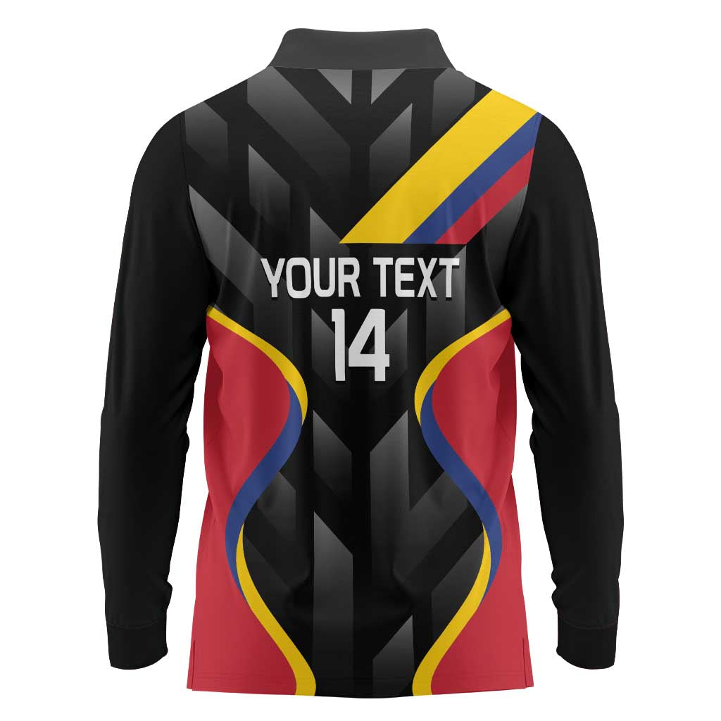 Custom Colombia Football Long Sleeve Polo Shirt Vamos Las Chicas Superpoderosas - Wonder Print Shop