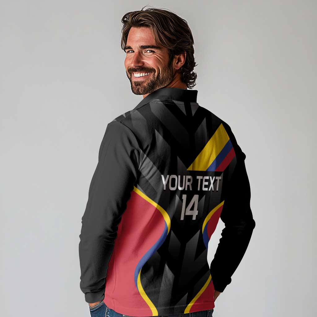 Custom Colombia Football Long Sleeve Polo Shirt Vamos Las Chicas Superpoderosas - Wonder Print Shop