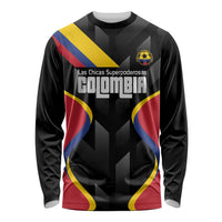 Custom Colombia Football Long Sleeve Shirt Vamos Las Chicas Superpoderosas - Wonder Print Shop
