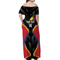 Custom Colombia Football Off Shoulder Maxi Dress Vamos Las Chicas Superpoderosas - Wonder Print Shop