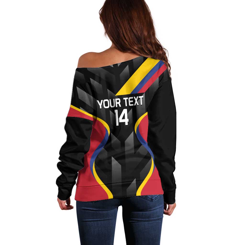 Custom Colombia Football Off Shoulder Sweater Vamos Las Chicas Superpoderosas - Wonder Print Shop