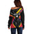 Custom Colombia Football Off Shoulder Sweater Vamos Las Chicas Superpoderosas - Wonder Print Shop