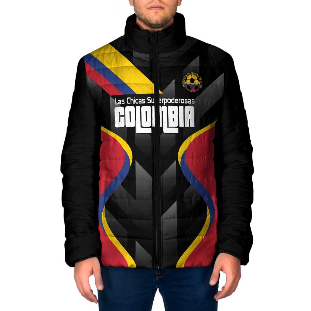 Custom Colombia Football Padded Jacket Vamos Las Chicas Superpoderosas - Wonder Print Shop