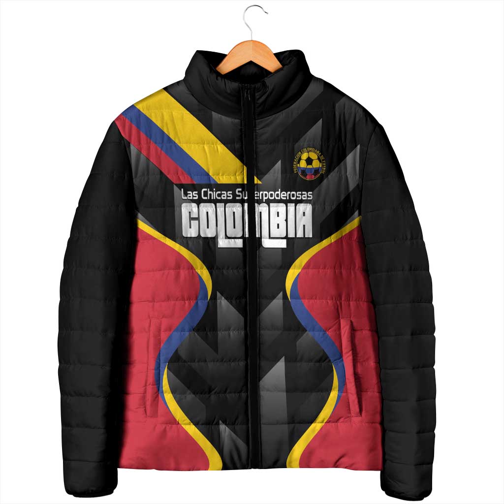 Custom Colombia Football Padded Jacket Vamos Las Chicas Superpoderosas - Wonder Print Shop
