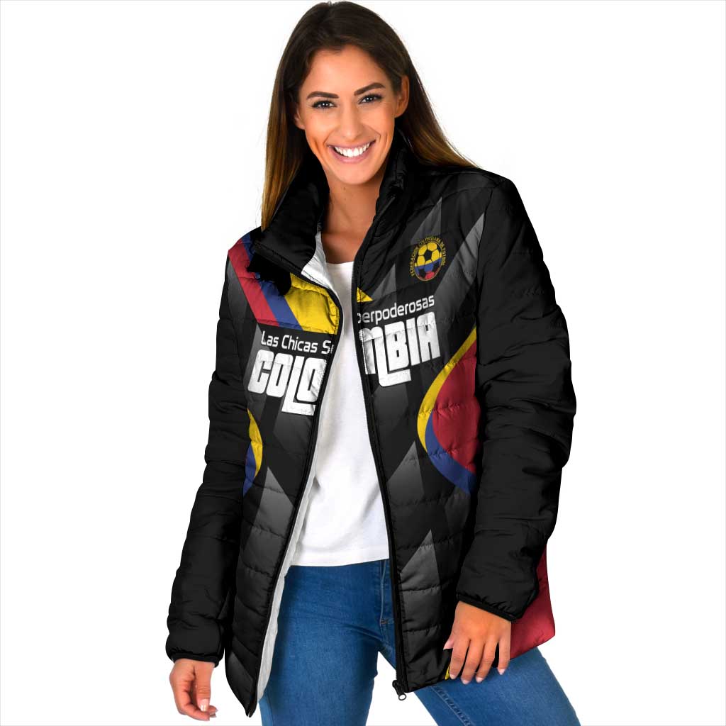 Custom Colombia Football Padded Jacket Vamos Las Chicas Superpoderosas - Wonder Print Shop