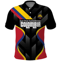 Custom Colombia Football Polo Shirt Vamos Las Chicas Superpoderosas - Wonder Print Shop