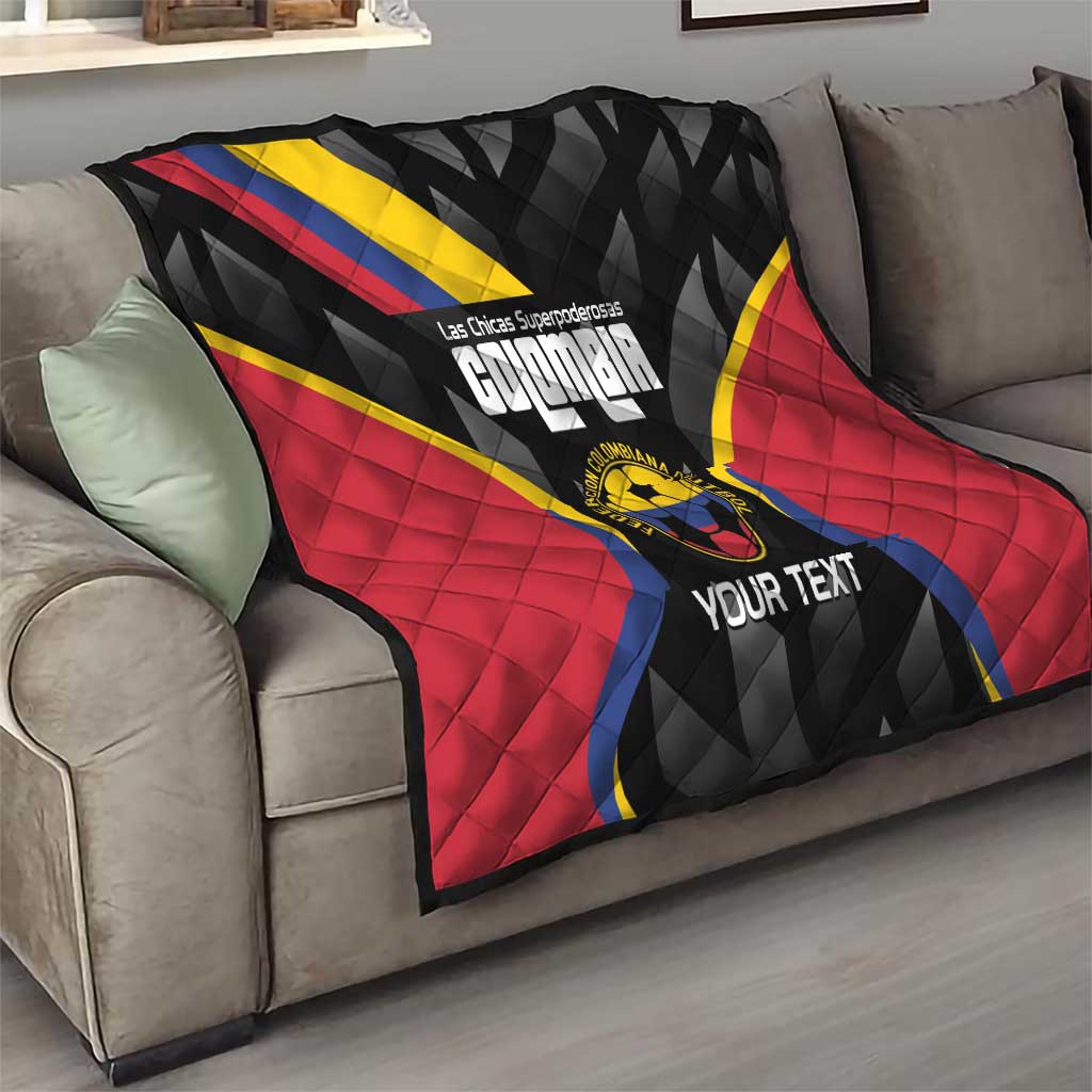 Custom Colombia Football Quilt Vamos Las Chicas Superpoderosas - Wonder Print Shop