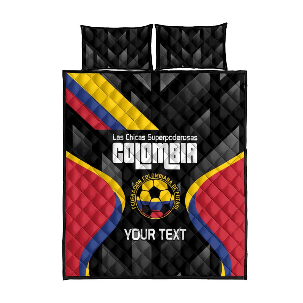 Custom Colombia Football Quilt Bed Set Vamos Las Chicas Superpoderosas - Wonder Print Shop