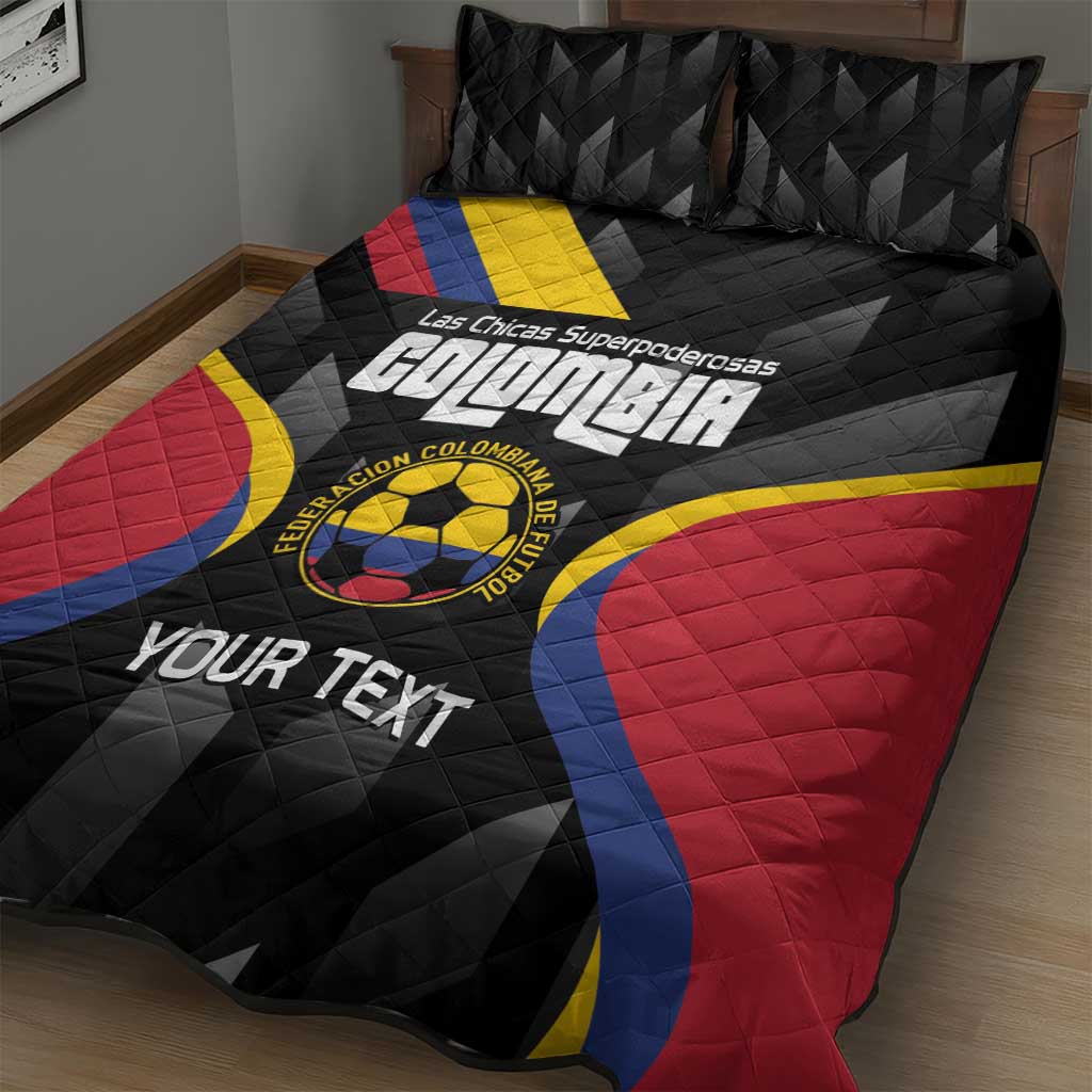 Custom Colombia Football Quilt Bed Set Vamos Las Chicas Superpoderosas - Wonder Print Shop